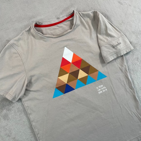 Rapha Cycling Jersey Team Sky T Shirt Men Large Grey Multi Geometric Print Crew - Picture 1 of 12